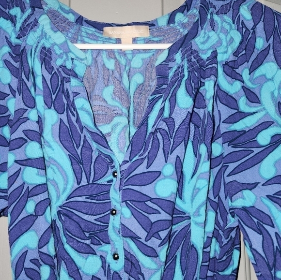 Banana Republic Rayon Lavender/Teal/Bluish Purple Dress Size 8 Easter - Picture 11 of 14